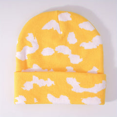 Men's Cloud Print Woolen Hat Warm Knitted Winter Headgear