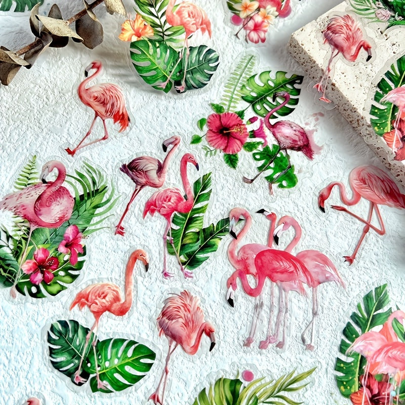 30pcs Cartoon Aesthetics Decals Watercolor Flower Bird DIY Sticker Pack