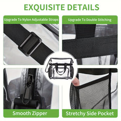 Clear Sports Bag for Work Travel Stadium Storage Handbag