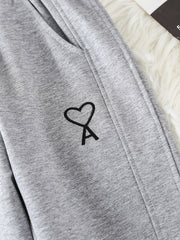 Girls Active Sweatpants with Heart Print