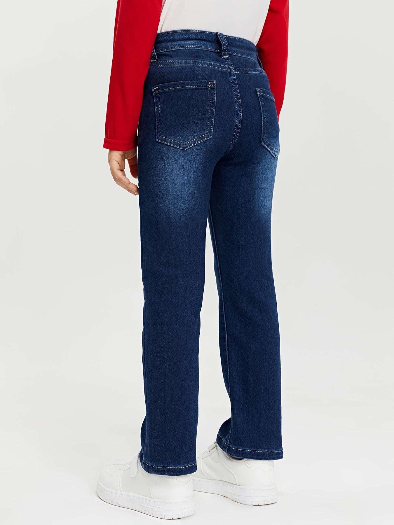 Girls Ripped Straight Leg Jeans for Casual Outfit