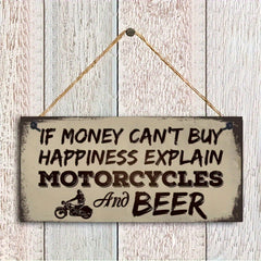Beer Motorcycle Enthusiast Man Cave Sign Vintage Gift For Him