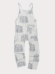 Letter Print Casual Overall Jumpsuit for Women