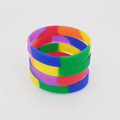 Rainbow Silicone Bracelet Sporty Style Wristband
