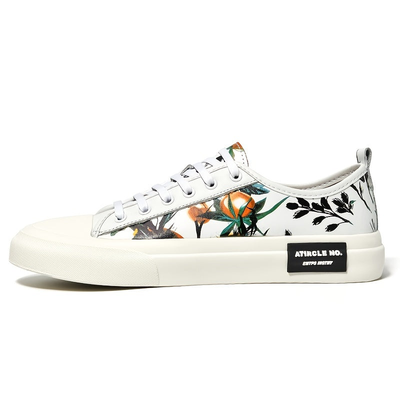 Men's Flower Print Sneakers Lightweight Walking Shoes