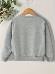 Space Rocket Print Boys Sweatshirt Crew Neck Tops