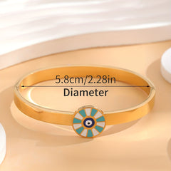 24K Golden Plated Eye Round Bracelet Gift Size 2 28inch
