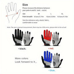 Full Finger Cycling Gloves Anti Slip Touch Screen Shock Absorption