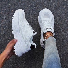 Thick Sole Shock Absorption Dad Shoes Lightweight Breathable Sneakers