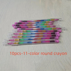 10pcs Building Blocks Crayons Round Painting Sticks Student Stationery