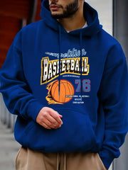 Basketball Print Hoodie Graphic Pullover Hooded Sweatshirt