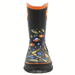 Space Planet Print Rain Boots Non Slip Waterproof Short Boots