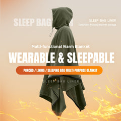 ETROL Windproof Poncho & Sleeping Bag Liner Outdoor Camping Insulated Blanket