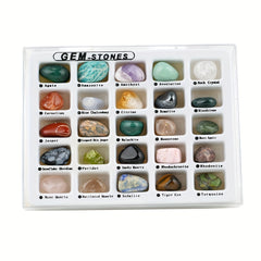 25pcs Rock & Mineral Collection Kit Geology Crystal Stone Fossils Science