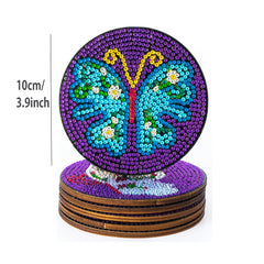 6pcs Butterfly Diamond Painting Coasters DIY Kit