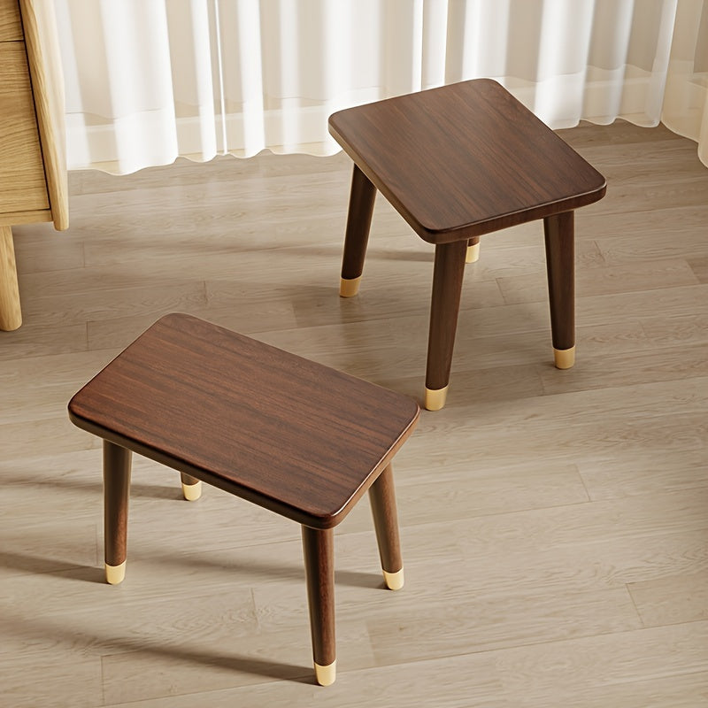 Solid Wood Shoe Changing Stool Walnut