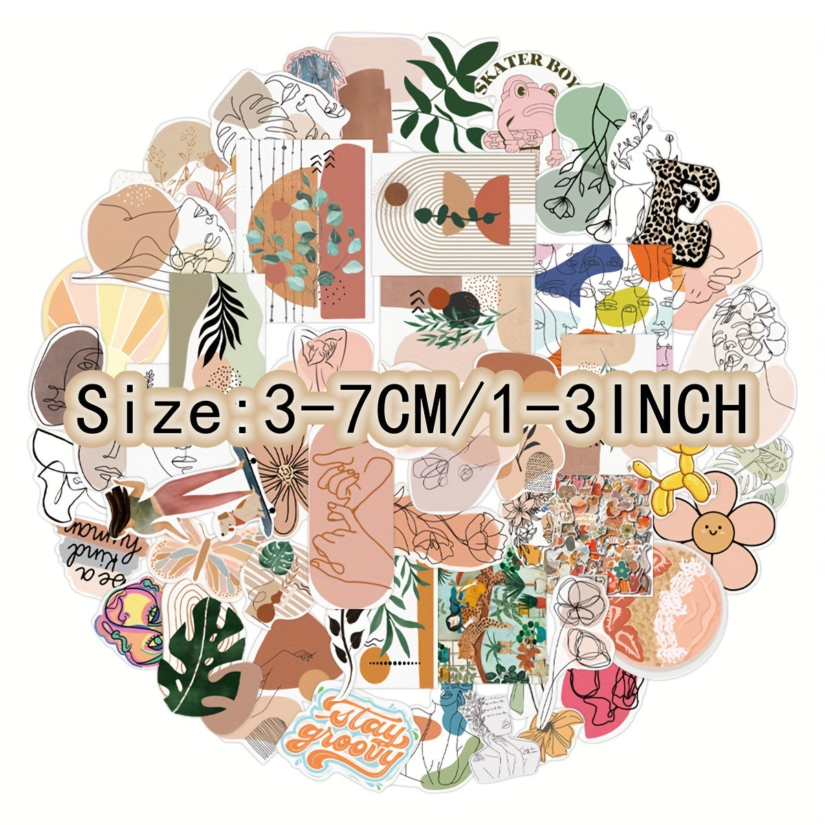 50pcs Bohemian Style Exotic Art Series Stickers For Laptop Water Cup Decoration
