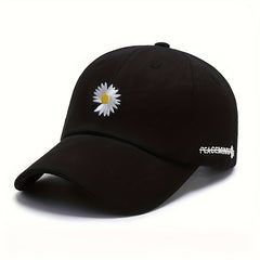 Unisex Daisy Embroidery Baseball Cap Lightweight Casual Dad Hats