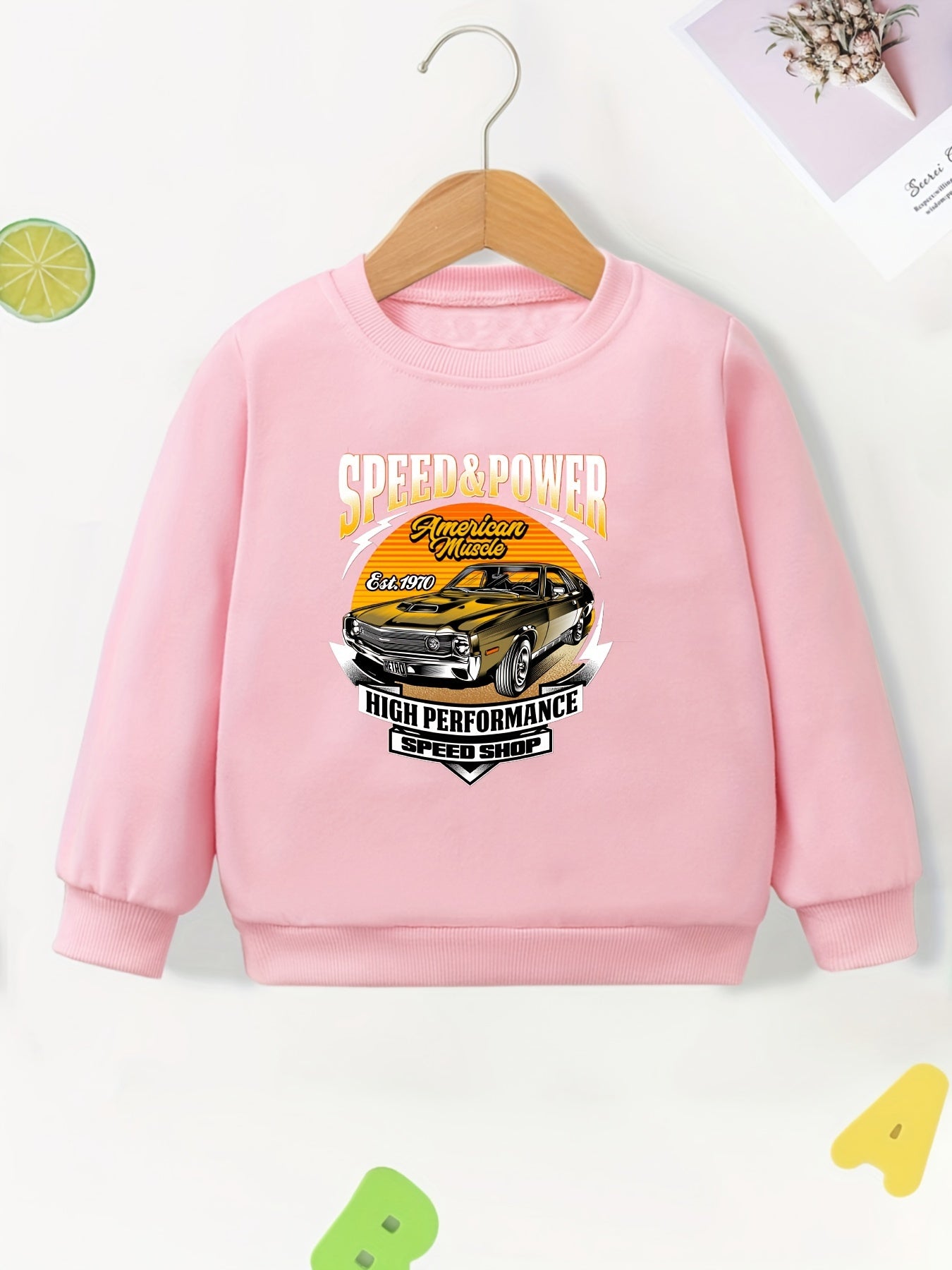 Boy's Shark Truck Print Sweatshirt for Spring
