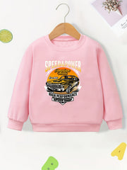 Boy's Shark Truck Print Sweatshirt for Spring