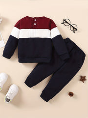 Toddler Boy's 2pcs Sweater & Sweatpants Set Cable Knit Top Casual Outfits