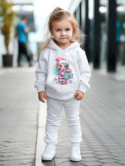 OERYUI Cartoon Girl Print Hoodies Pants Set Spring Fall Christmas Gift