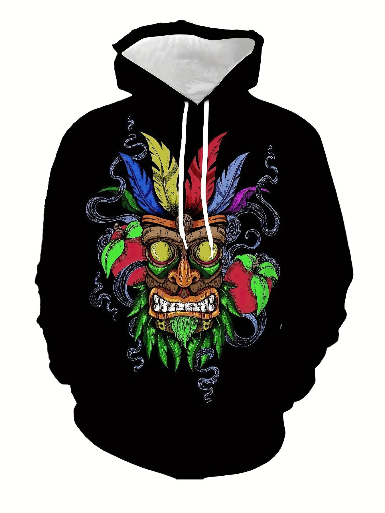 Monster Print Hoodie Graphic Hooded Pullover Mens Clothing Autumn Winter