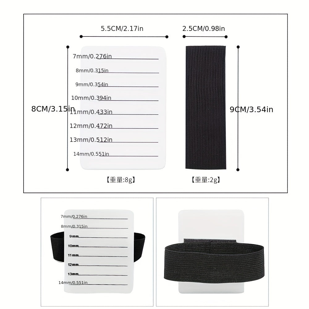 Lash Holder Plate with Adjustable Strap & 10 Glue Rings