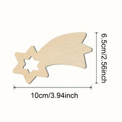 10pcs Wooden Christmas Stars with Twines Art Ornaments