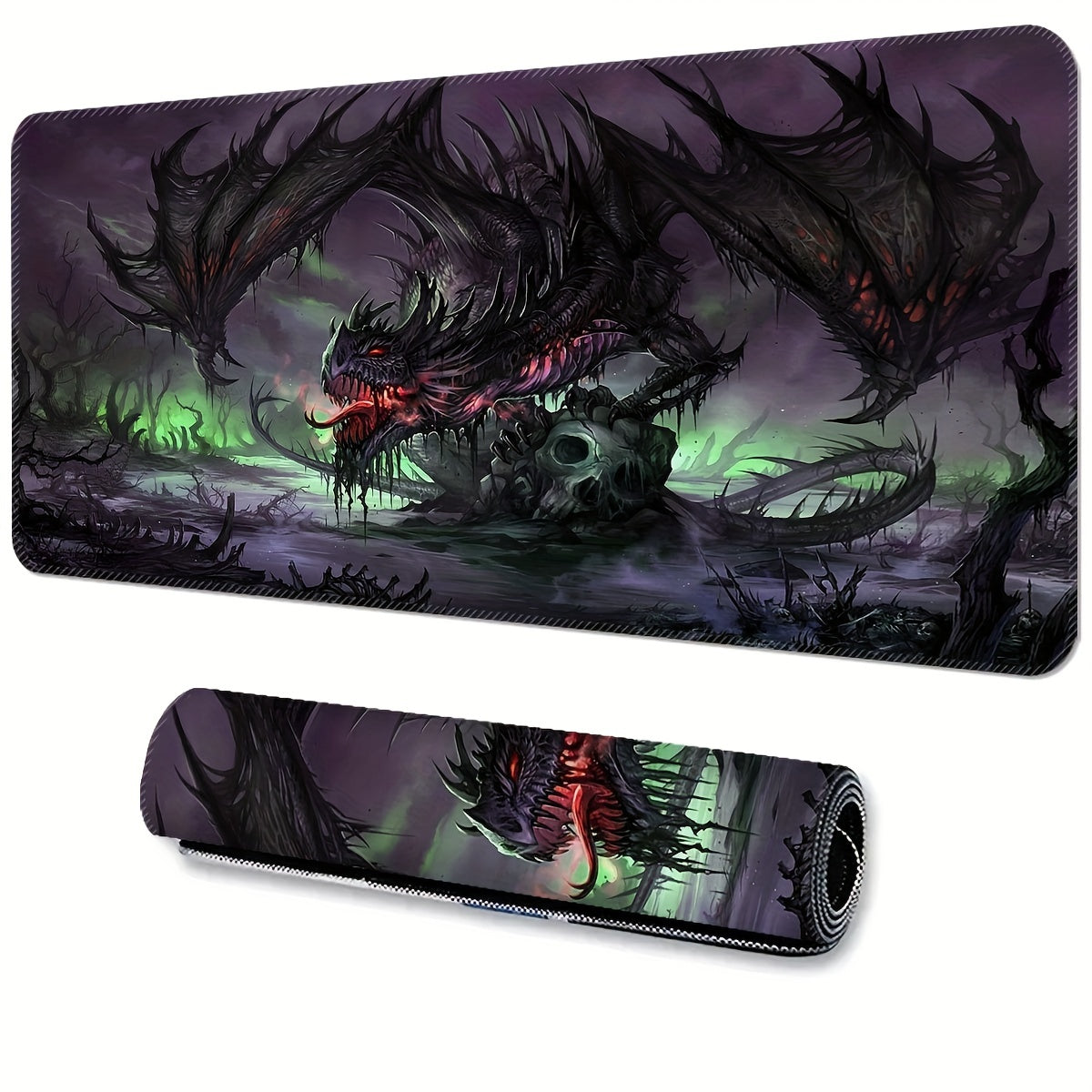 Dark Fantasy Dragon Large Gaming Mouse Pad Anti Slip Washable Rubber Mouse Pad