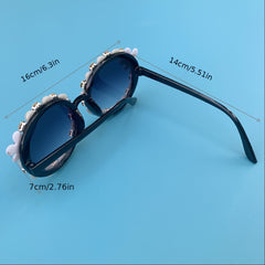Flower Sunglasses Rhinestone Gradient Glasses UV400