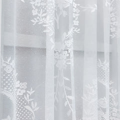 Garden Style Gauze Curtain for Kitchen Cabinet and Door Short Half Curtain