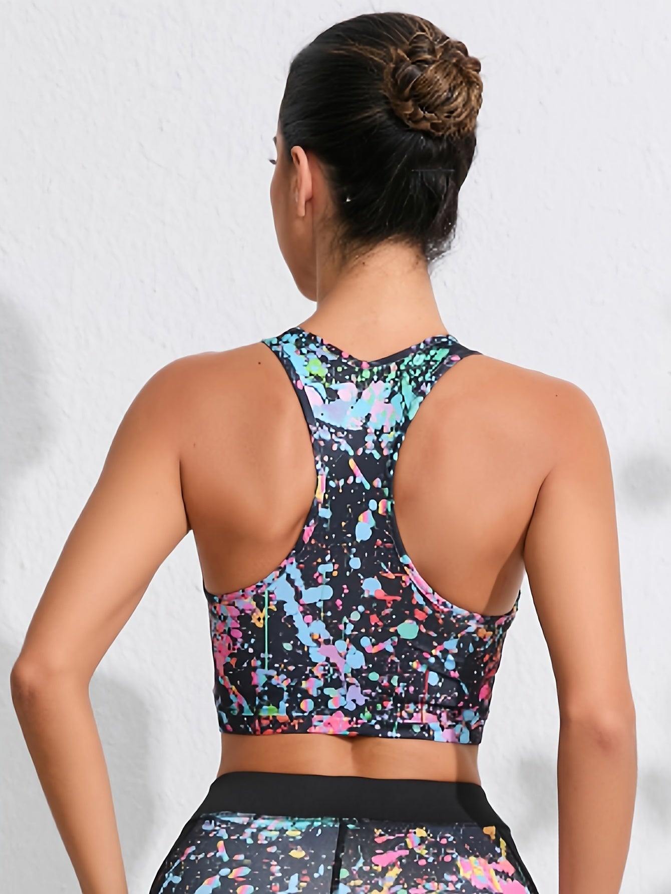 Colorful Print Sleeveless Yoga Top Women's Activewear