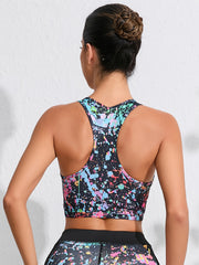 Colorful Print Sleeveless Yoga Top Women's Activewear
