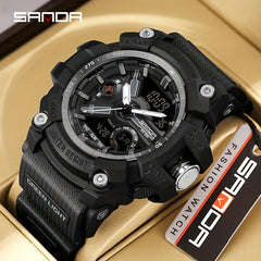 SANDA Waterproof Mens Watch Boys Watch Multifunctional Glow Diving Watch