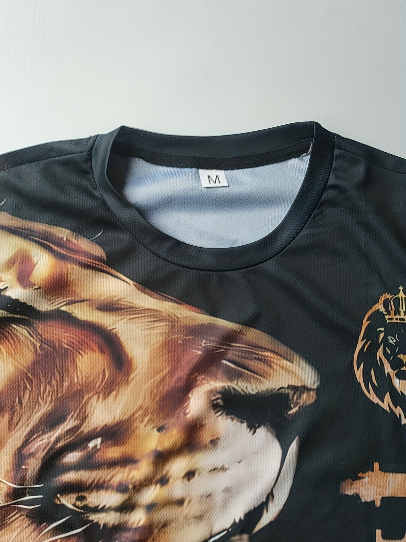 Men's Lion Graphic T Shirt Athletic 3D Print Crew Neck Tee