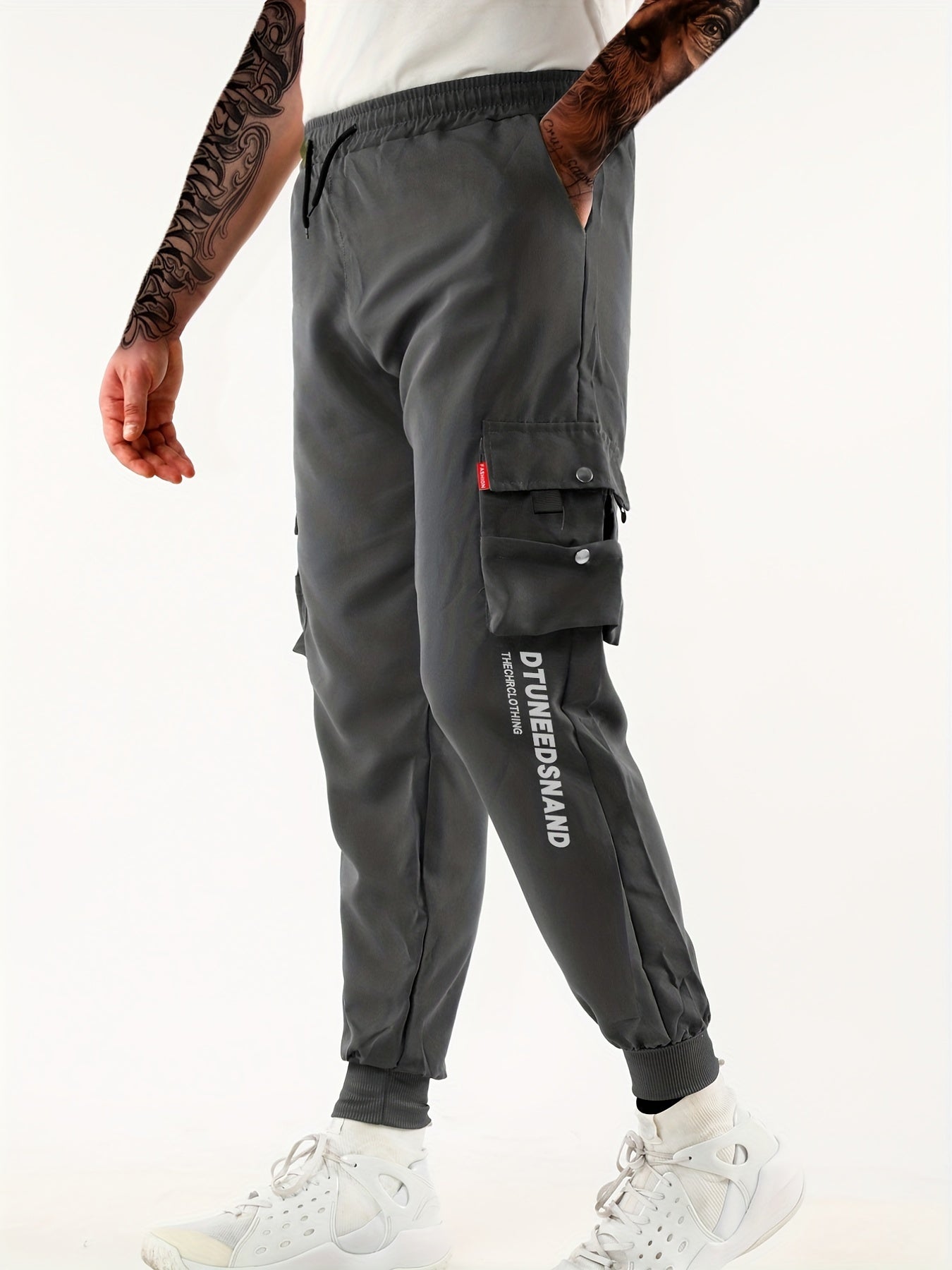Men's Loose Fit Cargo Pants with Pockets for Spring Summer