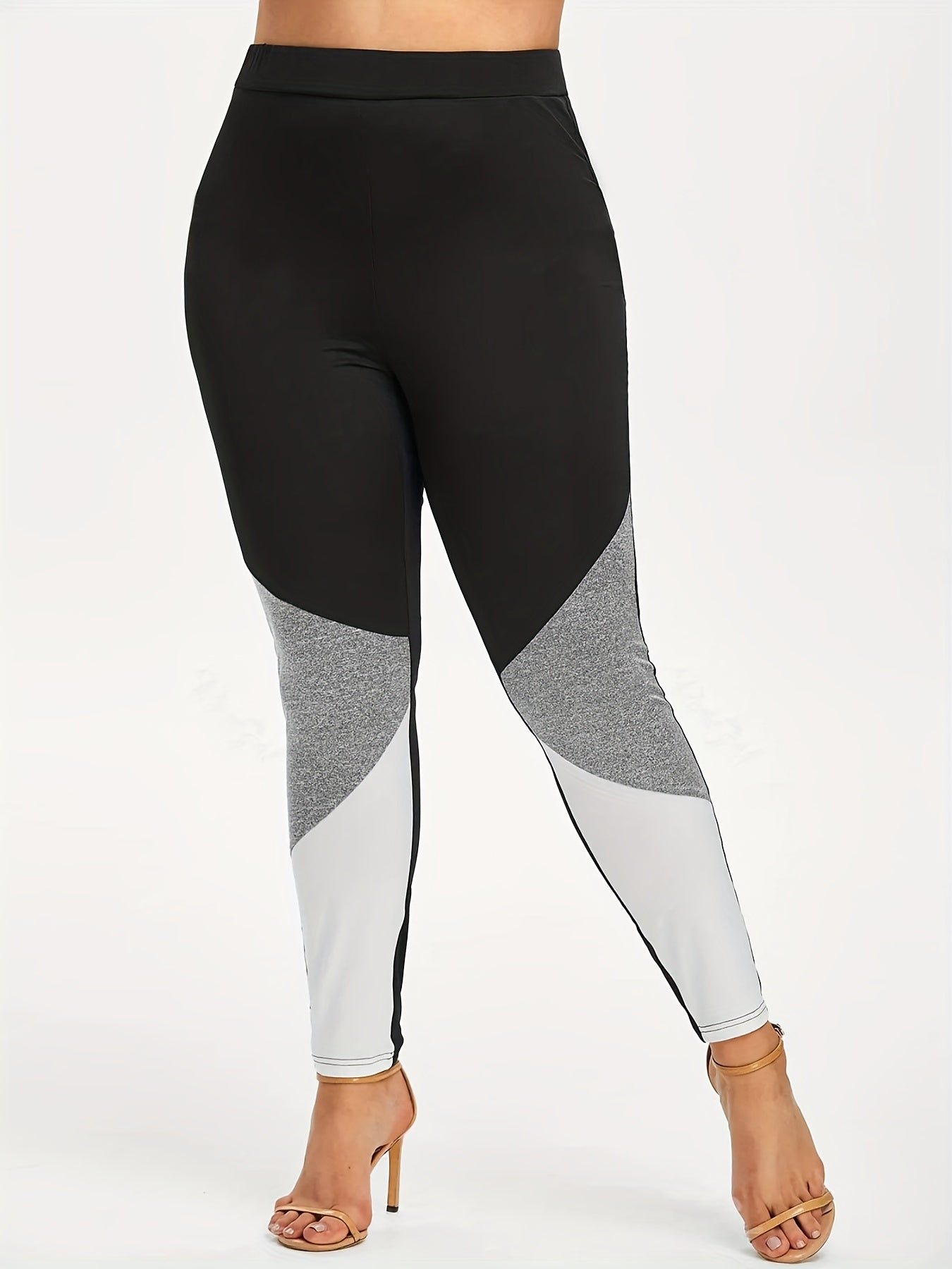 Colorblock High Rise Skinny Leggings