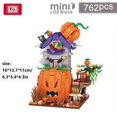 Halloween Pumpkin House Building Brick Toy Spooky Room Decor
