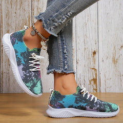 Colorful Mesh Lightweight Running Shoes Breathable Casual Wear Non Slip Sneakers