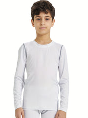 Boy's Sports Long Sleeve Top Quick Drying Active Bottoming Shirt