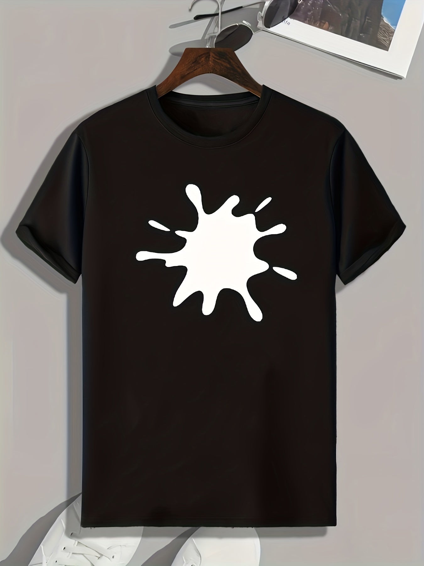 Splash Pattern Print Men's Sports T-shirt Outdoor Fitness Clothing