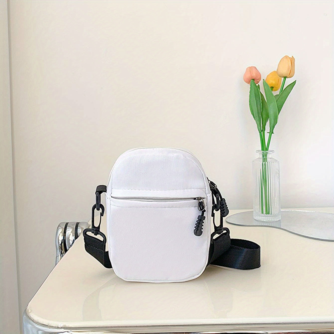 Kids Canvas Zipper Shoulder Bag Small Crossbody Bag