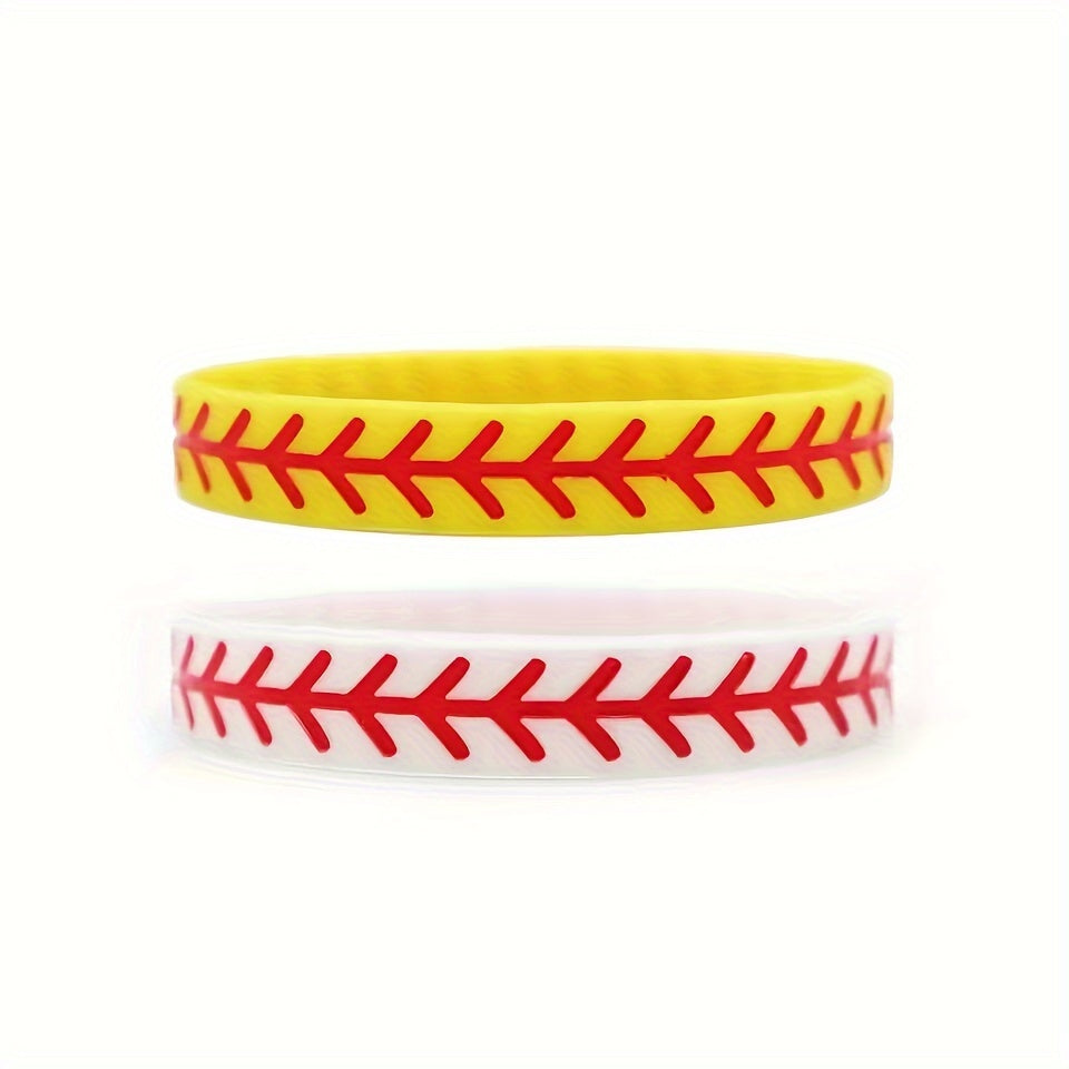 2pcs Baseball Silicone Bracelet - Perfect Gift For Baseball Players