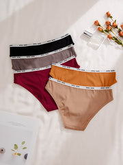 5 Pcs Letter Print Bikini Panties Women's Lingerie & Underwear