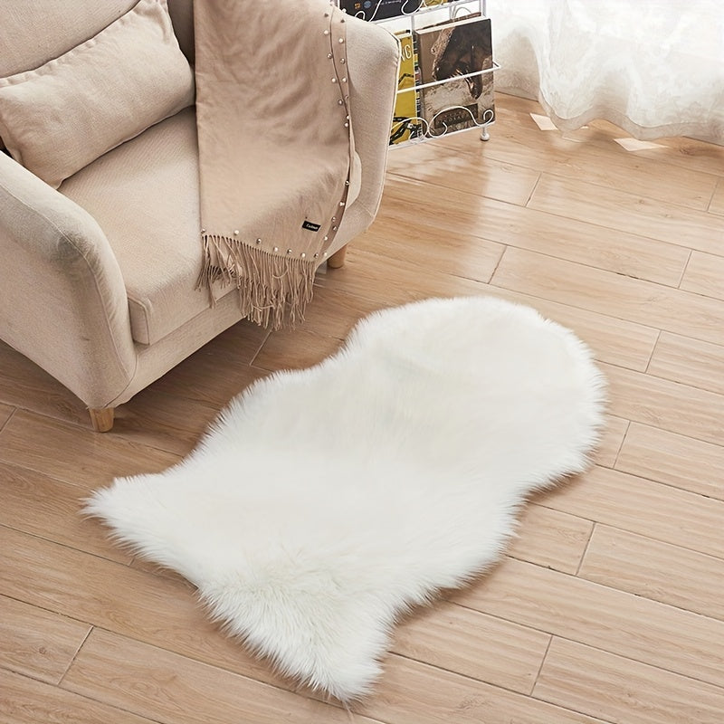 Fluffy Wool Area Rug Suede Fleece Bottom Long Wool Rug Acrylic 80 Polyester 20