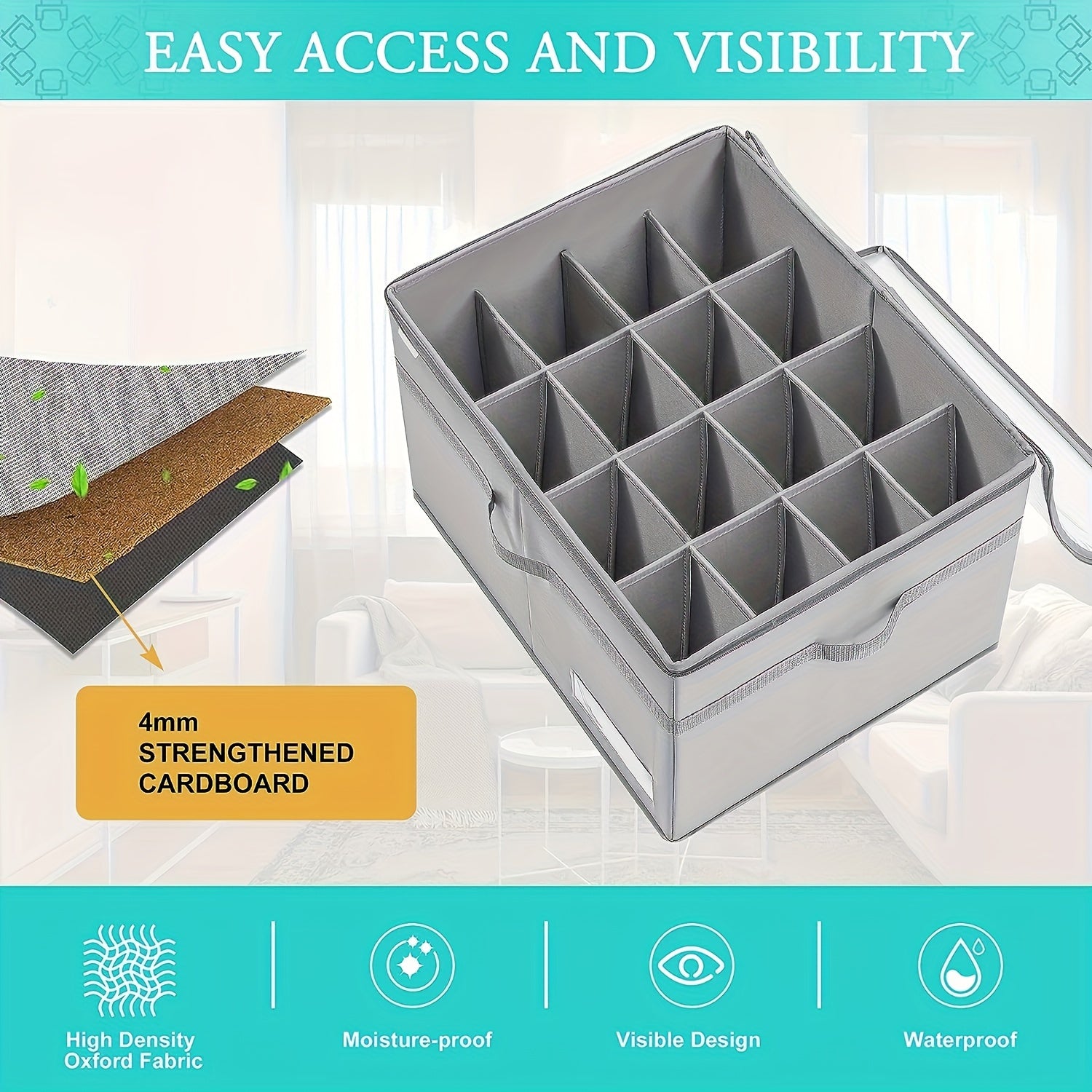 16 Grids Shoe Storage Bag Under Bed Dustproof Shoes Organizer