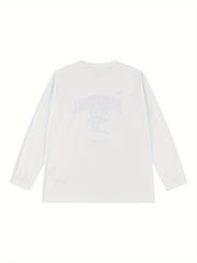 Veidorn Creative Letter Print Men's Long Sleeve Active Tee