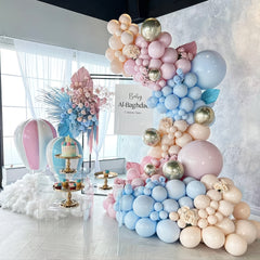 134pcs Gender Reveal Balloon Arch Pink Pastel Party Decoration