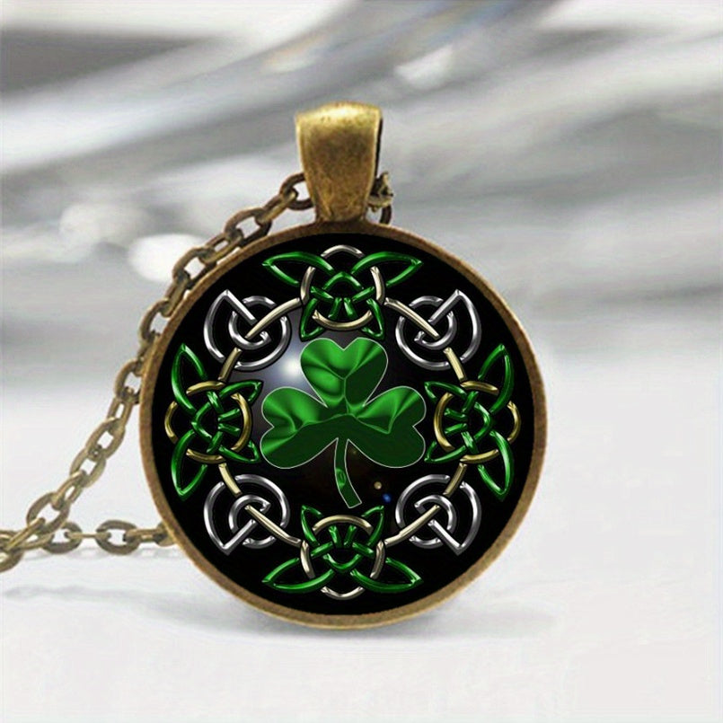 Celtic Lucky Clover Pendant Necklace Tibetan Silver Chain Gift